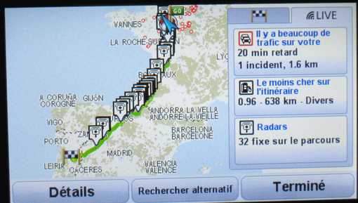 trajet le mans gouveia au portugal